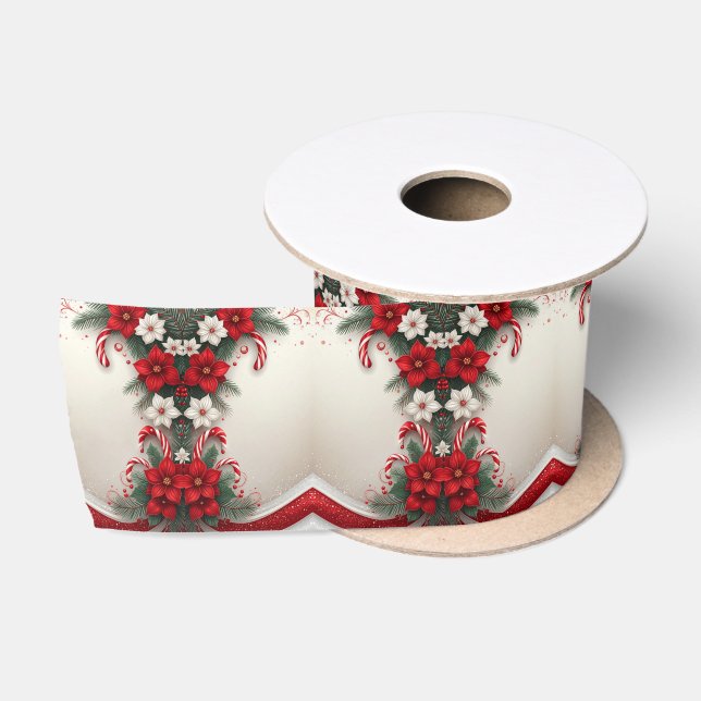 Weihnachten Blumenstrauß Canes Satin Ribbon Satinband (Spule)
