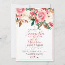 Weihnachten Blumenstrauß Foto Hochzeit Einladung