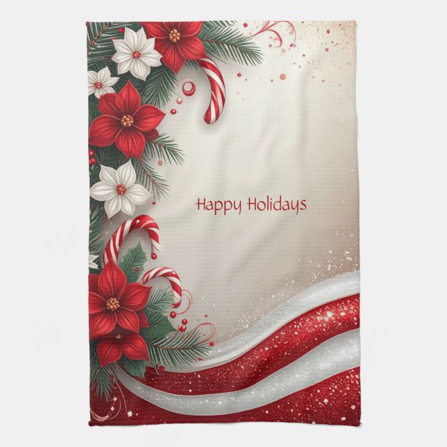 Weihnachten Blumenstrauß Kane Holiday Küche Handtu Geschirrtuch (Vertikal)