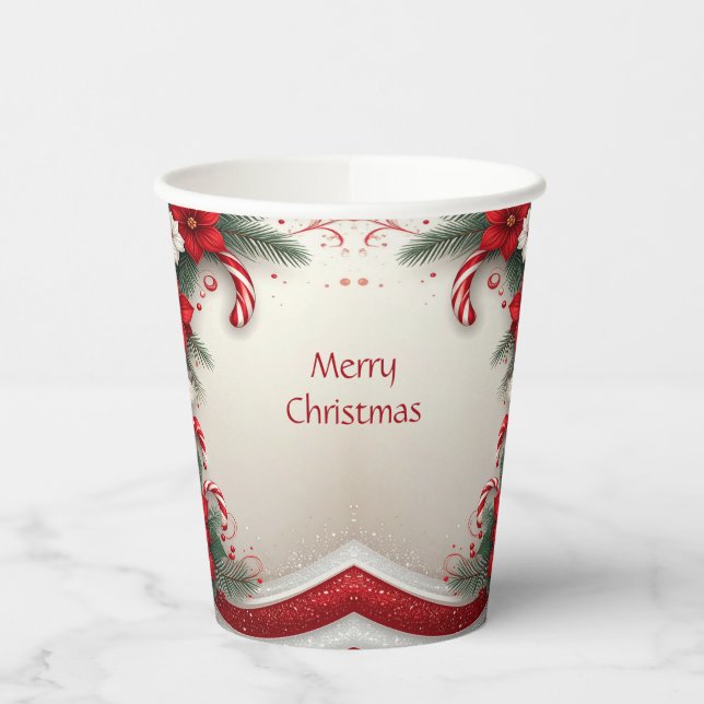 Weihnachten Blumenstrauß-Kanus Weihnachtszeitungen Pappbecher (Links)
