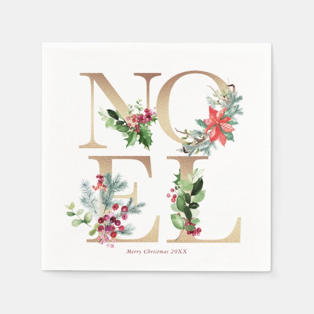 Weihnachten Blumenstrauß Weihnachten Urlaub Serviette (Vorderseite)