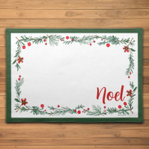 Weihnachten Blumenweihnachtsfest Tischset - Grün