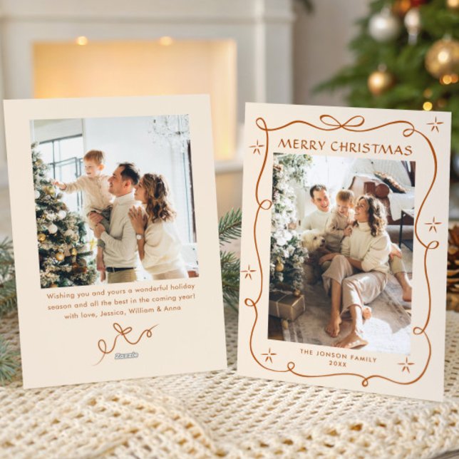 Weihnachten Boho Beige Bow Ribbon 2 Foto (Von Creator hochgeladen)