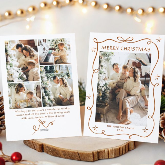 Weihnachten Boho Beige Bow Ribbon 5 Foto (Von Creator hochgeladen)