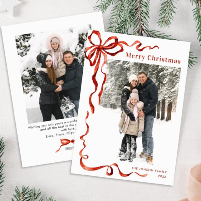 Weihnachten Boho Red Bow Ribbon 2 Foto (Von Creator hochgeladen)