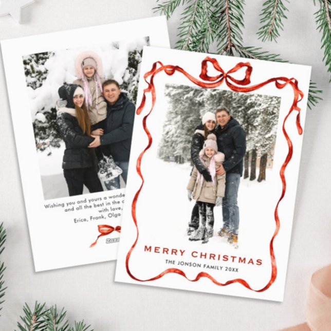 Weihnachten Boho Red Bow Ribbon 2 Foto (Von Creator hochgeladen)