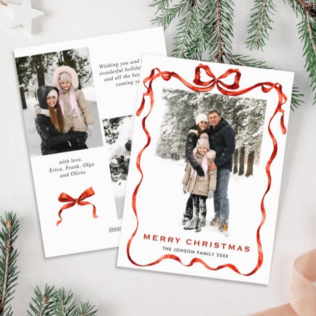 Weihnachten Boho Red Bow Ribbon 3 Foto (Von Creator hochgeladen)