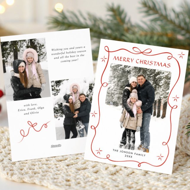 Weihnachten Boho Red Bow Ribbon 3 Foto (Von Creator hochgeladen)