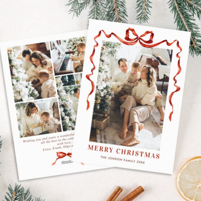 Weihnachten Boho Red Bow Ribbon 5 Foto (Von Creator hochgeladen)