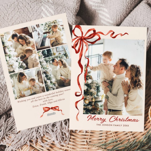 Weihnachten Boho Red Bow Ribbon 5 Foto (Von Creator hochgeladen)