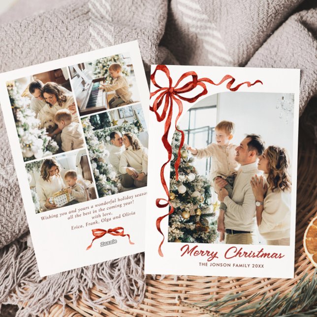 Weihnachten Boho Red Bow Ribbon 5 Foto (Von Creator hochgeladen)