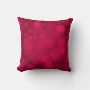 Weihnachten Bokeh, Rasp. Pink Square Throw Kissen