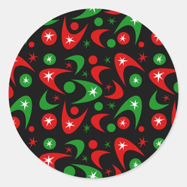 Weihnachten-Boomerangs Runder Aufkleber (Vorderseite)