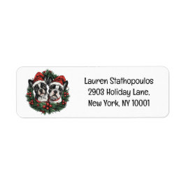 Weihnachten Boston Terrier Dogs Holiday Wreath