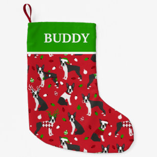 Weihnachten Boston Terrier Kleiner Weihnachtsweihn Kleiner Weihnachtsstrumpf