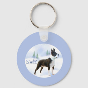 Weihnachten Boston Terrier Schlüsselanhänger