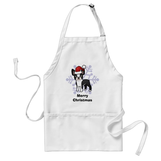 Weihnachten-Boston-Terrier Schürze (Vorne)