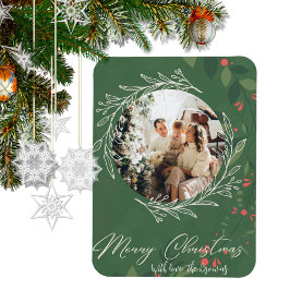 Weihnachten Botanische Grünpflanzen Foto Navy Magnet