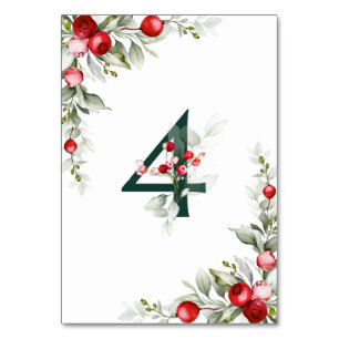 Weihnachten Botanische Tischnummer 4 Hochzeiten