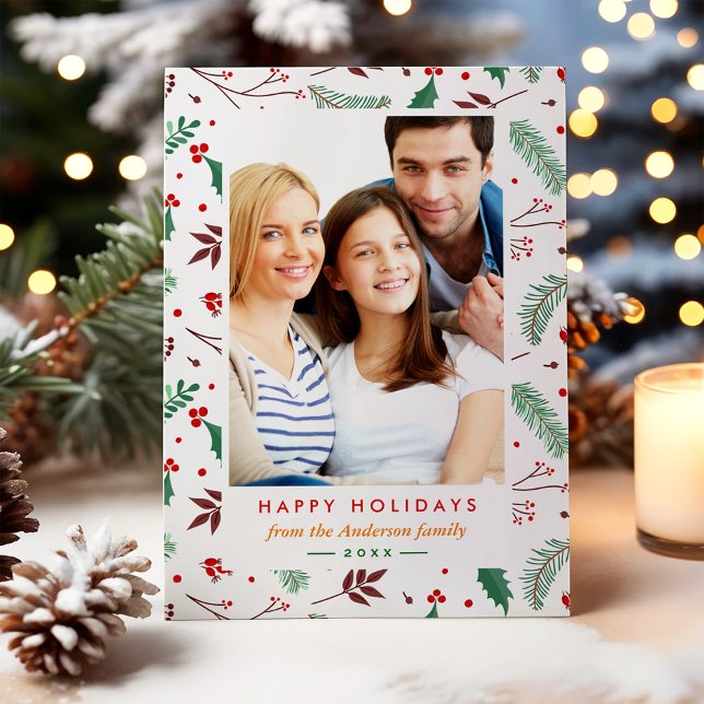 Weihnachten Botanischer Happy Holiday Flat Foto (Von Creator hochgeladen)