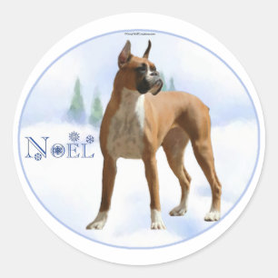 Weihnachten Boxer Runder Aufkleber