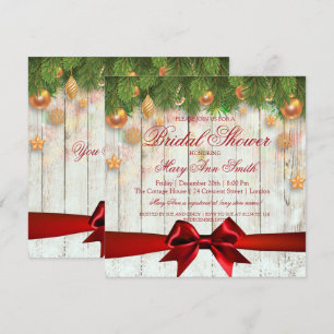 Weihnachten Brautparty Gold Deko & Ribbon Einladung