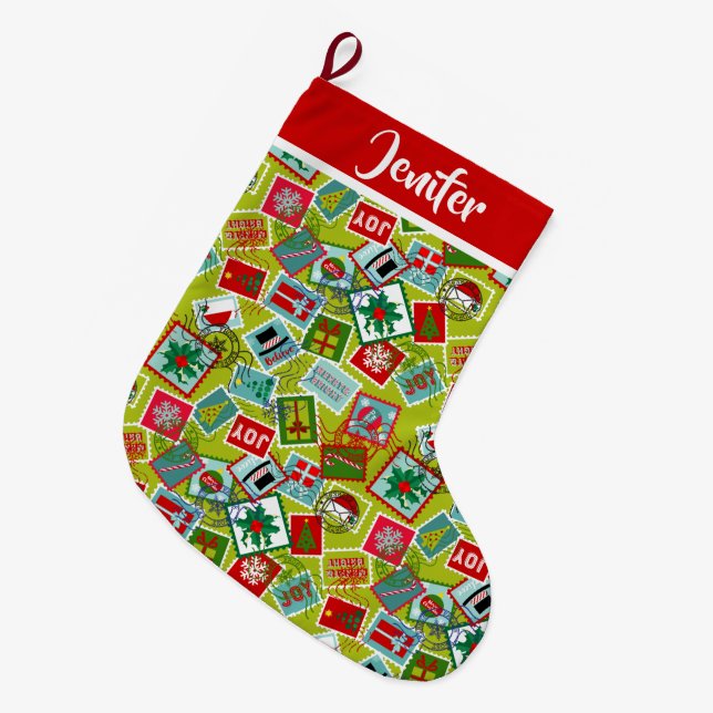 Weihnachten Briefmarke Weihnachten Großer Weihnachtsstrumpf (Vorderansicht (hängend))