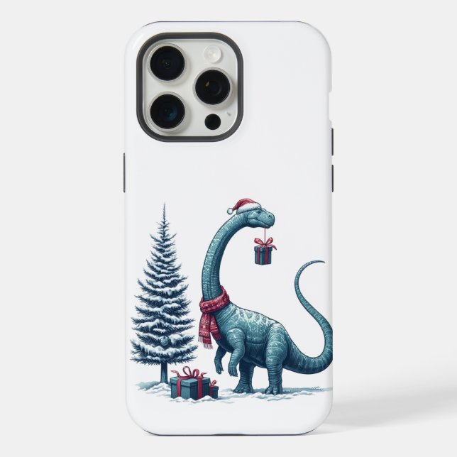 Weihnachten Brontosaurus dinosaurier iPhone 15 Pro Max Hülle (Rückseite)