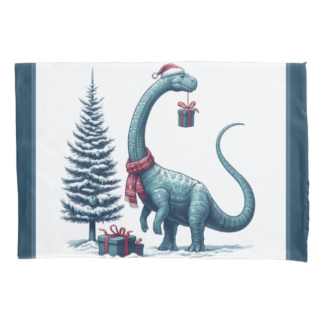 Weihnachten Brontosaurus dinosaurier Kissenbezug (Vorderseite)