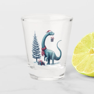 Weihnachten Brontosaurus dinosaurier Schnapsglas