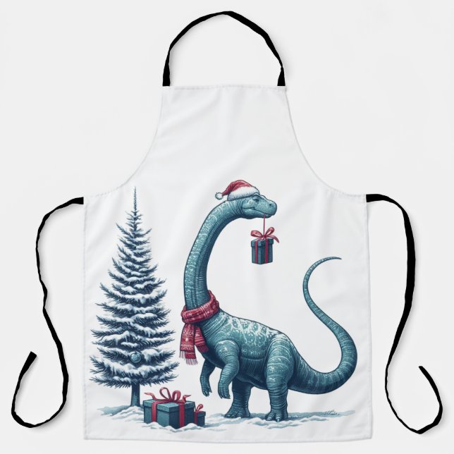 Weihnachten Brontosaurus dinosaurier Schürze (Vorderseite)
