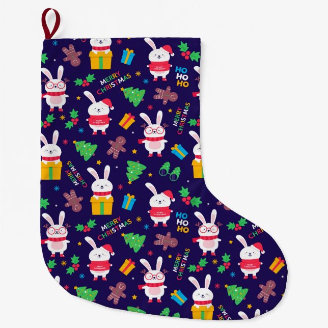 Weihnachten Bunnies Großer Weihnachtsstrumpf (Vorderseite)