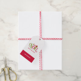 Weihnachten bunt und lustig Typografie zurücktrete Geschenkanhänger