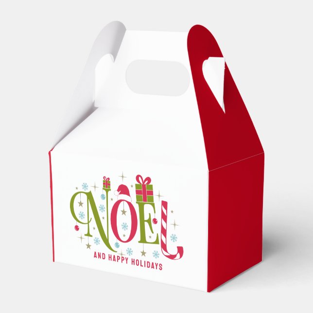 Weihnachten bunt und lustig Typografie zurücktrete Geschenkschachtel (Vorderseite)