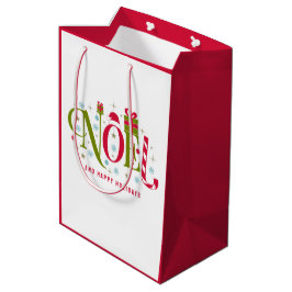 Weihnachten bunt und lustig Typografie zurücktrete Mittlere Geschenktüte
