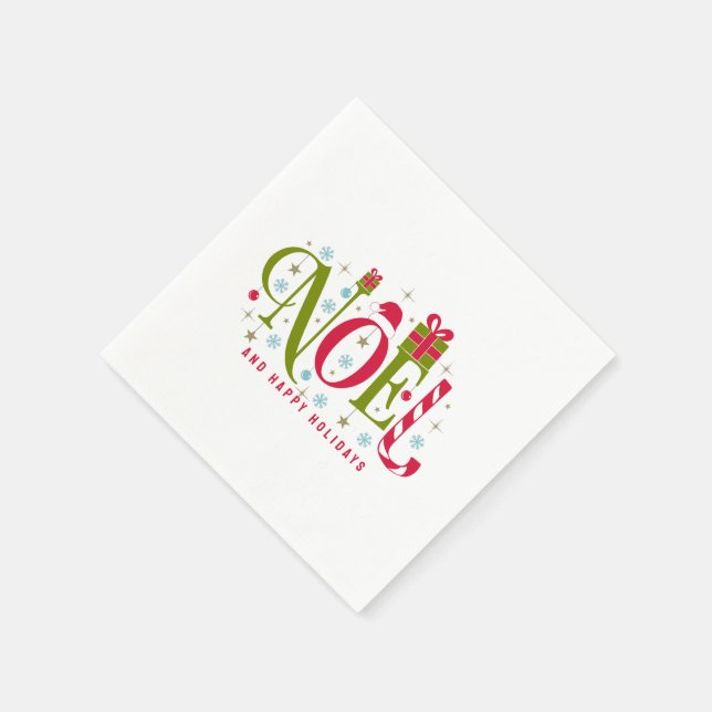 Weihnachten bunt und lustig Typografie zurücktrete Serviette (Ecke)