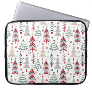 Weihnachten, bunt, Weihnachtsbaum, rot, grün Laptopschutzhülle