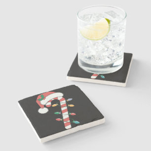 Weihnachten Candy Cane Weihnachtsmann Xmas Kinder Steinuntersetzer