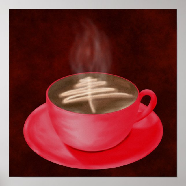 Weihnachten Cappuccino Kunst Poster (Vorne)