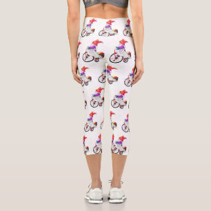 Weihnachten Capri Leggings Gnome mit Bike und Gesc