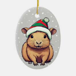 Weihnachten Capybara Keramik Ornament