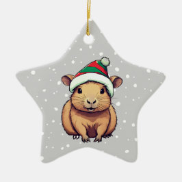 Weihnachten Capybara Keramik Ornament