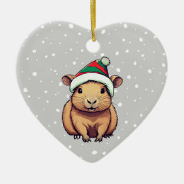 Weihnachten Capybara Keramik Ornament