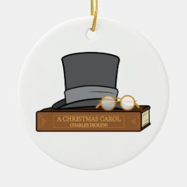 Weihnachten Carol mit Zylinder Keramik Ornament