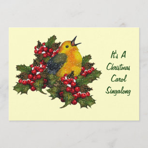 Weihnachten Carol Singalong: Vogel, Stechpalme, Einladung