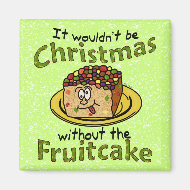 Weihnachten Cartoon Fruitcake Magnet (Vorne)