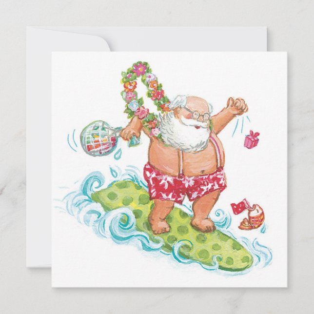Weihnachten Cartoon Surfen Weihnachten (Vorderseite)