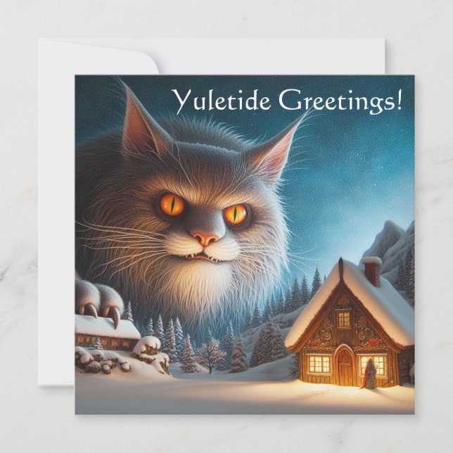 Weihnachten Cat Flat Christmas Card (Vorderseite)