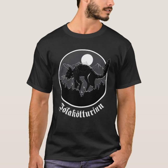 Weihnachten Cat Jolakotturin Isländisch Folklore C T-Shirt (Vorderseite)