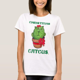 Weihnachten Catcus Holiday Cactus Cartoon Art T-Shirt
